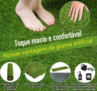 Outsunny Relva Artificial 25 mm Rolo de Relva Artificial 300x100 cm Realista com Orifícios de Drenagem para Varanda Jardim Pátio Verde(m-4)
