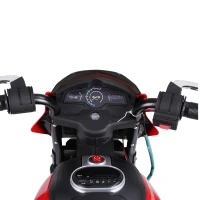 HOMCOM Mota Elétrica Infantil Motocicleta para Crianças acima de 3 anos Bateria 6V com Luzes e Música 105x52,3x62,3 cm Vermelho(m-9)