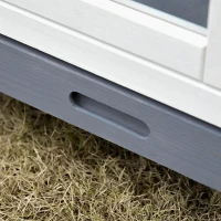 PawHut Coelheira de madeira para animais de estimação pequenos 2 andares com rampa rodas bandeja removível 102x60x63,5 cm Cinza branco(m-10)