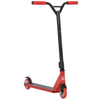 HOMCOM Trotinete de Acrobacias e Saltos Trotinete Freestyle para Adolecentes acima de 14 anos e Adultos Carga 100kg 68x46x84cm Vermelho(m-1)