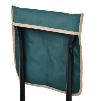 Outsunny Banco de Jardim Dobrável com Bolsa para Ferramentas Almofada de Proteção para Joelhos Assento de Jardim com Joelheira Altura Ajustável 58x28x49cm Verde e Preto(m-10)