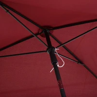 Outsunny Chapéu de Sol Retangular de Jardim 198x130x240cm Chapéu de Sol de Alumínio com Função de Inclinação para Terraço Pátio Exterior Vinho(m-8)