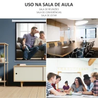HOMCOM Tela de Projeção Elétrica Portátil Universal 84" 4:3 com Controlo Remoto Suspensa na Parede 171x130 cm Branco(m-6)