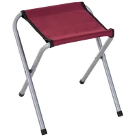 Outsunny Mesa Mala de Alumínio com 4 tamboretes dobrável portátil Altura Ajustável para Acampamento 120x60x69cm Marrom e Vermelho(m-6)
