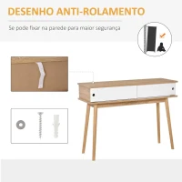 HOMCOM Móvel Entrada tipo Consola com Porta Dupla Corredeira Mesa Auxiliar Moderna para Entrada Corredor Sala de Estar 100x35x75cm Madeira Natural(m-5)