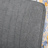 HOMCOM Conjunto de 2 Cadeiras de Sala de Jantar Estofadas em Linho Transpirável com Assento e Encosto Acolchoados Pés de Metal 59,5x50,5x92cm Cinza(m-8)