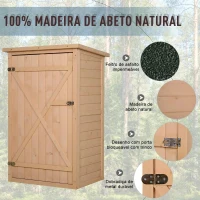 Armário de Jardim de Madeira para Ferramentas com 3 Prateleiras Interiores Porta com Trava e Teto Asfáltico 75x56x115cm Madeira(m-5)