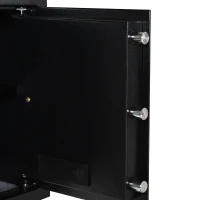 HOMCOM Cofre eletrônico com chave 2 códigos Capacidade de 32L Aço 35x30x39,3 cm(m-7)