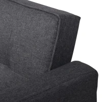 HOMCOM Sofá- cama 3 lugares com apoio de braços Pernas levantadas 187x90x86.5 Cinza(m-9)