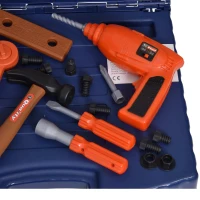 HOMCOM Bancada de Ferramentas para Crianças acima de 3 Anos Desmontável Maleta de Ferramentas com 68 Peças Incluídas Brinquedo de Imitação 40x43x72cm Multicolor(m-8)