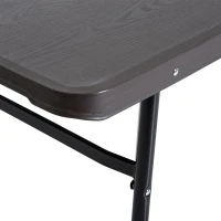 Outsunny Mesa dobrável portátil para camping ou buffet Tipo Mesa Auxiliar Multifunções leve com alça 180x74x71,5cm(m-8)