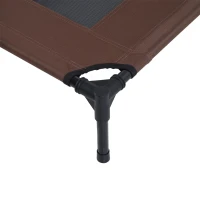 PawHut Cama Elevada para Cães Cama de Animais de Estimação com Malha Transpirável e Tecido Oxford para Exterior Interior Ar Livre Jardim Terraço 92x76x18cm Marrom(m-8)
