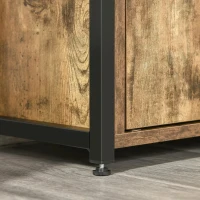 HOMCOM Estante para Livros com Armário e 2 Gavetas de Armazenamento Estante Estilo Industrial para Escritório Sala de Estar 58x24x122cm Marrom Rústico(m-7)