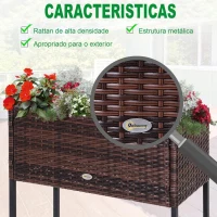 Outsunny Suporte para Vasos de Plantas Exterior para Horta Vertical Mesa de Cultivo Retangular sem Fundo com Prateleira e Pés Elevados para Terraço Pátio 70x30x70cm Marrom(m-7)