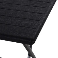 Outsunny Conjunto de Mesa e Cadeiras de Jardim Conjunto de Móveis de Exterior Dobráveis 61,6x61,6x74 cm e 57x44,5x81 cm  Preto(m-8)