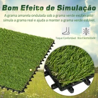 Relva Artificial 30x30cm 10 Peças com Altura de 25mm Alta Densidade 6500 para Exterior Pátio Terraço Verde(m-7)
