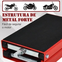 DURHAND Plataforma de Elevação Tipo Tesoura com Altura Ajustável Carga 500kg 41,5x23,5x10-37cm Preto e Vermelho(m-5)