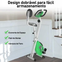 HOMCOM Bicicleta estática  para exercícios profissionais  Altura ajustável 43x97x109 cm Verde(m-6)