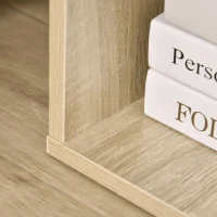 HOMCOM Mesa Auxiliar Moderna Mesa de Cabeceira com 3 Prateleiras 1 de Vidro para Sala de Estar Dormitório 40x40x56cm Madeira Natural(m-8)
