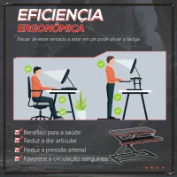 Vinsetto Suporte Elevador para Computador com Altura Ajustável Bandeja para Teclado e Suporte para Tablet Estilo Gaming 80x40x11-50,5cm Preto(m-4)