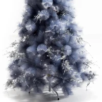 HOMCOM Árvore de natal 150 cm Pinheiro Artificial Decoração de Natal com Peças de Decoração 222 Ramos Cinza Metal PET Φ75x150cm(m-6)