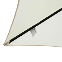 Outsunny Chapéu de Sol de Jardim Ø270x235cm Chapéu de Sol de Alumínio Reclinável com Manivela e 6 Hastes para Terraço Exterior Balcão Creme(m-10)