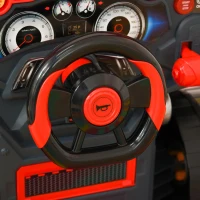 HOMCOM Motor de Caminhão para Crianças acima de 3 Anos Conjunto de Motor de Brinquedo com 61 Peças Volante Buzina Faróis Caixa de Armazenamento e Rodas 40x39x47cm Vermelho(m-9)
