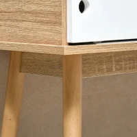 HOMCOM Móvel Entrada tipo Consola com Porta Dupla Corredeira Mesa Auxiliar Moderna para Entrada Corredor Sala de Estar 100x35x75cm Madeira Natural(m-9)