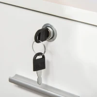 HOMCOM Móvel Auxiliar de Escritório Móvel Arquivador com Rodas Prateleiras Gaveta e Armário Multiuso com Grande Armazenamento 100x35x65cm Branco(m-8)