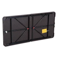 Outsunny Mesa dobrável ajustável Altura regulável 122x61x53 / 71,5 cm Marrom e preto(m-11)