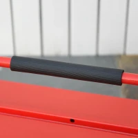 DURHAND Caixa de ferramentas dobrável de aço com 5 compartimentos com alça 45x22,5x34,5 cm Vermelho(m-8)
