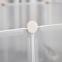 PawHut Recinto para Pequenos Animais Modular de Metal com 12 Painéis e 24 Conectores para Coelhos Porquinhos da Índia 105x105x45 cm Branco(m-8)