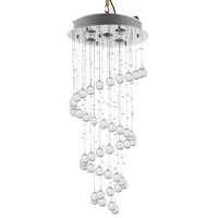 HOMCOM Lâmpada de teto de cristal lustre gota de chuva 25W GU10 Ф40x90 cm prata(m-1)