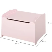 HOMCOM Organizador de Brinquedos Infatil com Tampa Tipo Baú para Crianças Acima de 3 Anos Livros Roupa Brinquedos 60x40x48 cm Rosa(m-3)