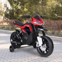 HOMCOM Mota Elétrica Infantil Motocicleta para Crianças acima de 3 anos Bateria 6V com Luzes e Música 105x52,3x62,3 cm Vermelho(m-2)