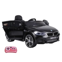 HOMCOM Carro elétrico para criança BMW 6GT para criança de 3-6 anos com controle remoto Carga 30 kg 106x64x51cm Preto(m-11)