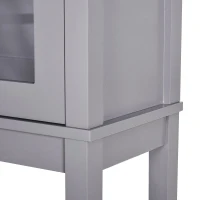 HOMCOM Aparador Vitrina Multifuncional para Entrada Cozinha Salas de Estar Aparador com Prateleiras 2 Portas e Anti-Tombo 80x28x84cm Cinza(m-9)