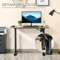 Vinsetto Secretária elétrica de pé Mesa ajustável em altura para escritório com 4 teclas de memória automática inteligente 120x60x72-116 cm moldura Preto(m-5)