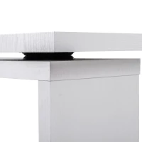 HOMCOM Secretária de Canto Giratória 360º Secretária em Forma de L com Prateleiras para Escritório Casa 114x120x76,1cm Branco(m-8)