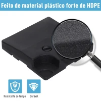 Outsunny Base para Chapéu de Sol com 4 Peças Suporte para Chapéu de Sol para Jardim Pátio Exterior 51x51x12 cm 9.8Kg Preto(m-6)