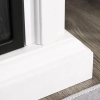 HOMCOM Lareira de parede elétrica Potência 1800W Efeito de chama de LED com controle remoto Temporizador e termostato 79x27x62,4 cm branco(m-11)