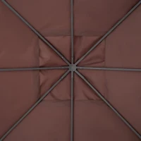 Outsunny Toldo de substituição de 3 x 3 m para barraca de jardim gazebo ao ar livre com 8 orifícios de drenagem e ventilação marrom(m-8)