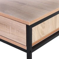HOMCOM Mesa Tipo Consola de Estilo Industrial com 2 Gavetas e Prateleira Inferior 120x30x81,5cm Carvalho e Preto(m-11)