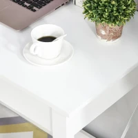HOMCOM Mesa de escritório multifuncional moderna e minimalista 105x50x76 cm Branco(m-7)
