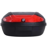 HOMCOM Mala para Motocicleta Mala para Mota Capacidade de 52L com Fechadura e 2 Chaves 59,5x43,5x31 cm Preto e Vermelho(m-10)