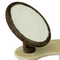 PawHut Árvore Arranhador para Gatos Grande Altura 153cm Torre de Escalada para Gatos com Caverna Redes Plataformas Postes Arranhadores de Sisal e Bola Suspensa Marrom e Bege(m-12)