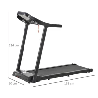 HOMCOM Passadeira Elétrica Motor 500W com 12 Programas Passadeira com Velocidade até 12km/h Tela LED e Rodas 133x60x114cm Preto(m-3)