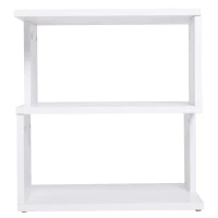 HOMCOM Mesa Auxiliar Mesa de Cabeceira de 2 Níveis com Prateleira de Armazenamento para Sala Quarto Estante 40x40x43 cm Branco(m-9)
