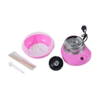 HOMCOM Máquina de Algodão Doce Potência 450W-550W Doce com Colher Medidora e 10 Palitos de Bambu 27x26x18cm Rosa(m-7)