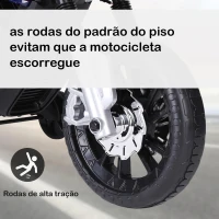 HOMCOM Mota Elétrica Infantil Motocicleta para Crianças acima de 3 anos Bateria 6V com Luzes e Música 105x52,3x62,3 cm Vermelho(m-8)